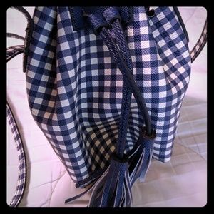 NWOT J Crew gingham bucket bag